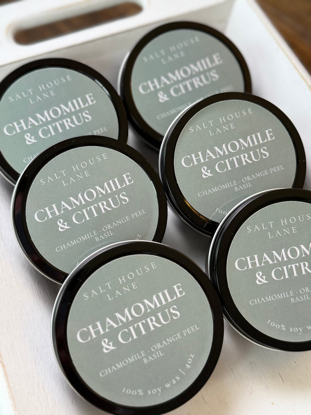 Chamomile & Citrus Soy Candle - 4oz Travel Tin