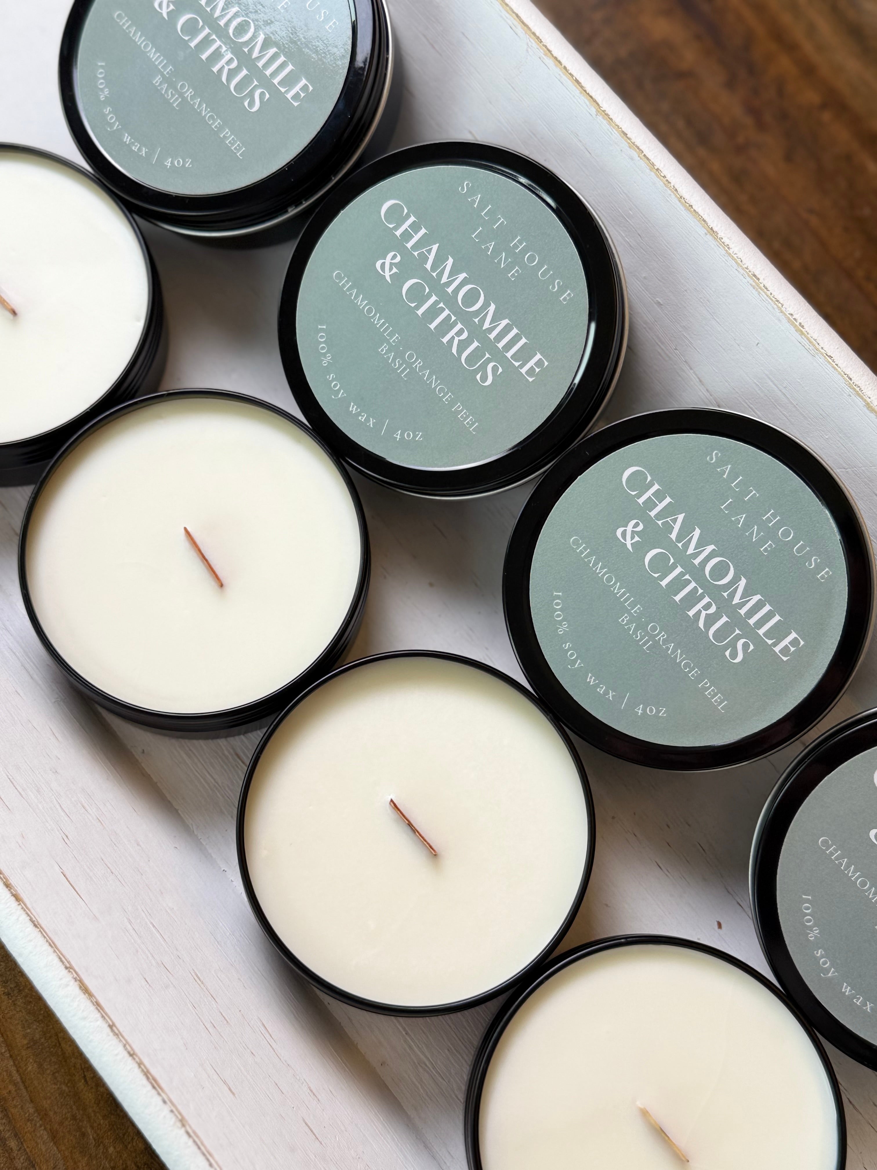 Chamomile & Citrus Soy Candle - 4oz Travel Tin
